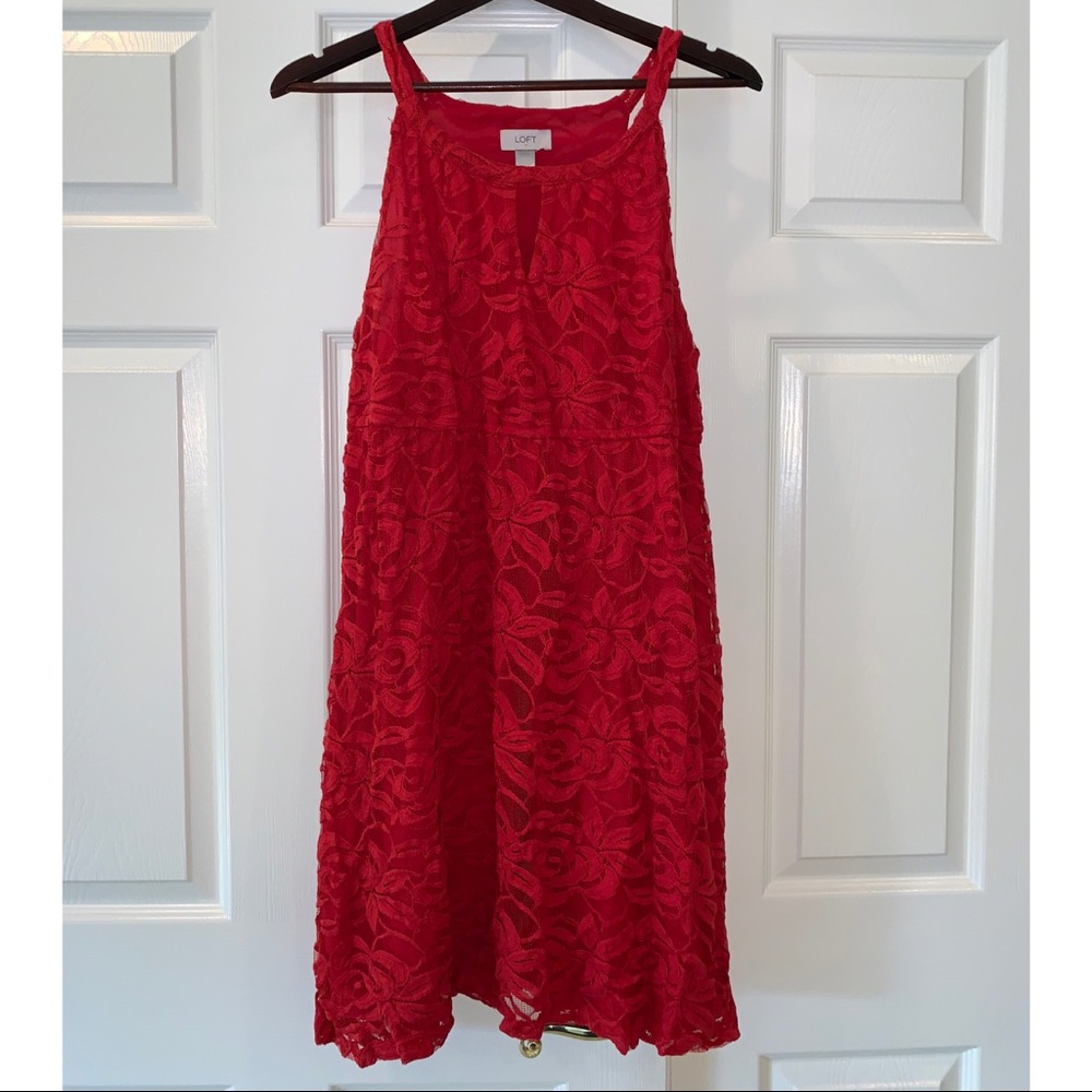Loft Red Lace Dress